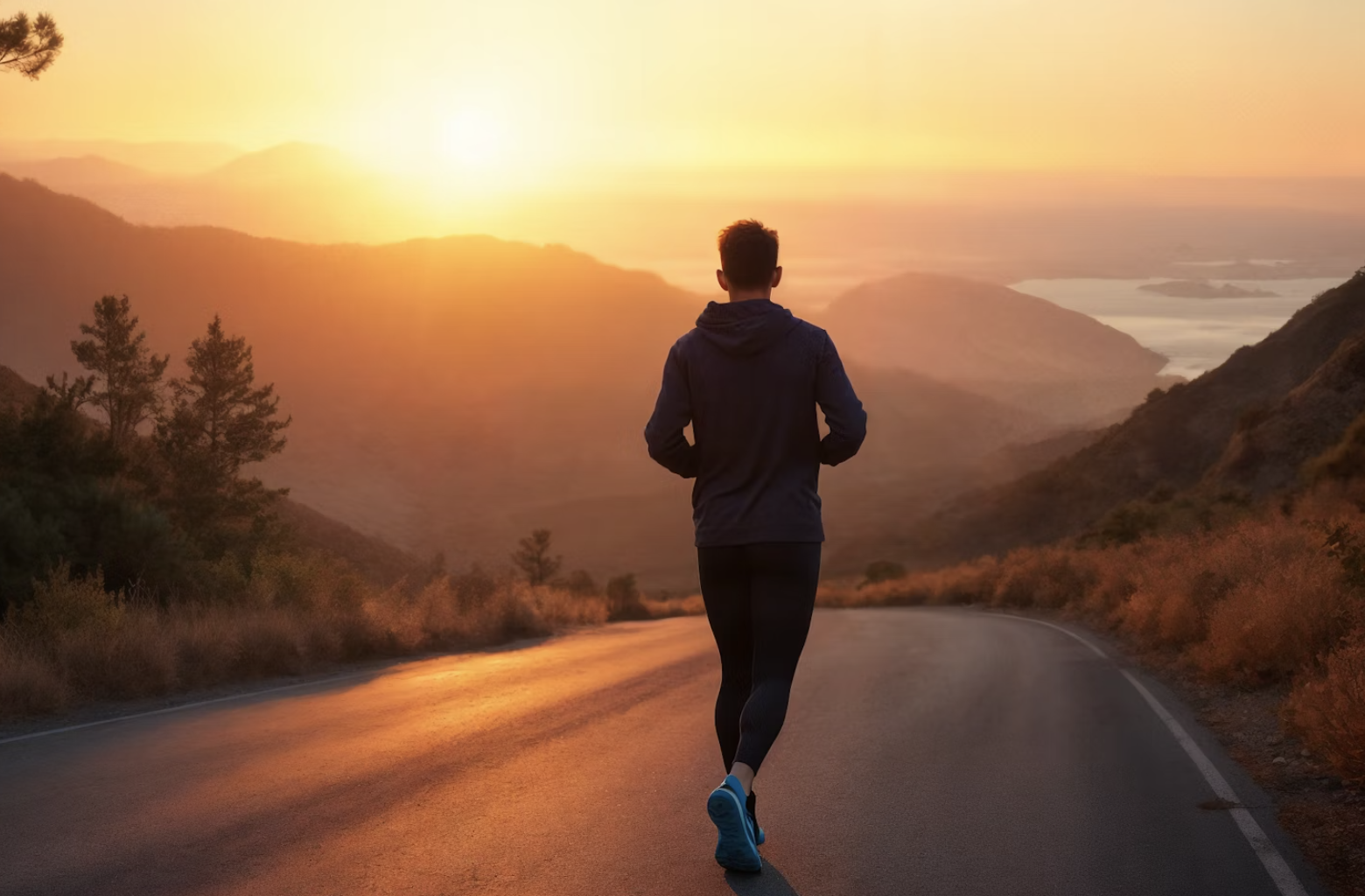 Cardio Training - Läufer bei Sonnenaufgang